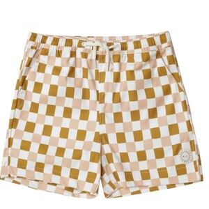 Rylee + Cru Boys (18-24mos) Retro Checkered Swim Trunks